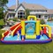 Multicolor Oxford 7-in-1 Inflatable Water Bounce House with Slide